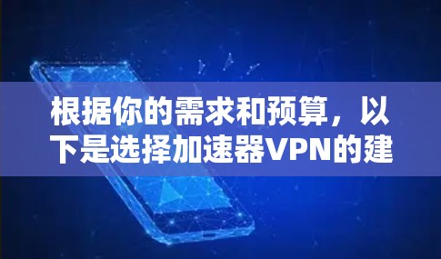 根据你的需求和预算，以下是选择加速器VPN的建议