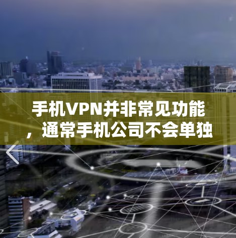 手机VPN并非常见功能，通常手机公司不会单独提供手机VPN服务。通常，手机公司的网络管理功能包括设置网络、监控网络流量、管理用户账户等，这些功能主要通过手机上的设置来实现，而不是专门的手机VPN软件