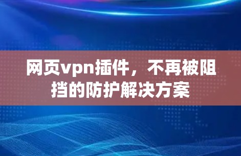 网页vpn插件，不再被阻挡的防护解决方案