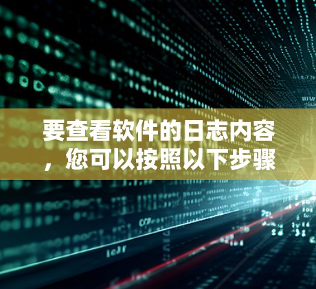 要查看软件的日志内容,您可以按照以下步骤操作 要查看软件的日志内容,您可以按照以下步骤操作