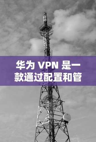 华为 VPN 是一款通过配置和管理来保护用户网络和隐私的网络过滤软件。以下是其详细解释
