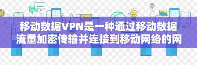 移动数据VPN是一种通过移动数据流量加密传输并连接到移动网络的网络服务。以下是对该产品的详细分析和建议