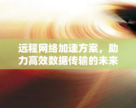 远程网络加速方案,助力高效数据传输的未来解决方案 远程网络加速方案,助力高效数据传输的未来解决方案