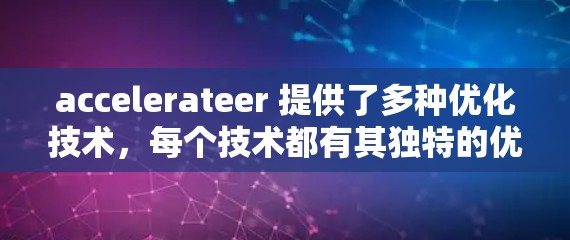 accelerateer 提供了多种优化技术，每个技术都有其独特的优点和适用场景。以下是对其主要优化技术的详细总结
