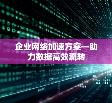 企业网络加速方案—助力数据高效流转