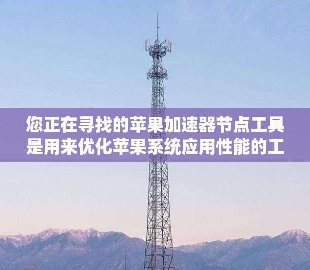 您正在寻找的苹果加速器节点工具是用来优化苹果系统应用性能的工具。以下是详细的使用步骤
