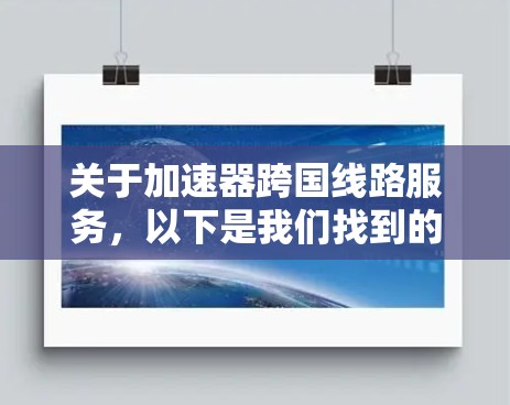 关于加速器跨国线路服务，以下是我们找到的主要信息和分析