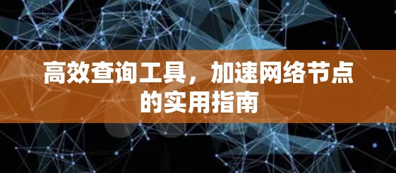 高效查询工具，加速网络节点的实用指南