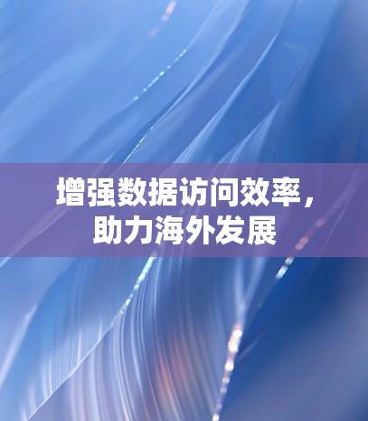 增强数据访问效率，助力海外发展