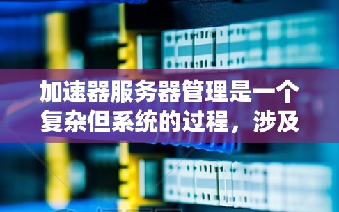 加速器服务器管理是一个复杂但系统的过程，涉及多个方面，从加速器的配置到服务器资源的管理和第三方工具的集成。以下是对加速器服务器管理的详细总结